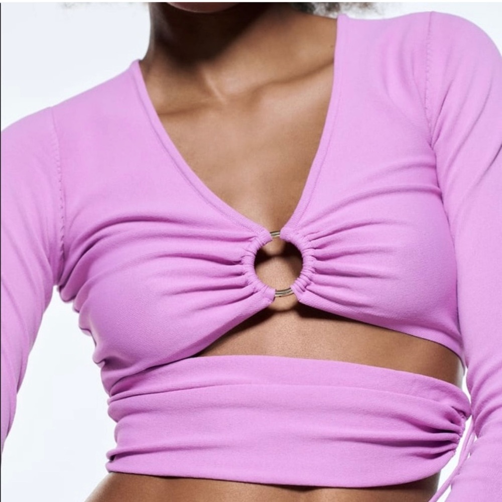 PURPLE CUT OUT DETAIL KNIT TOP - Picture 4 of 8